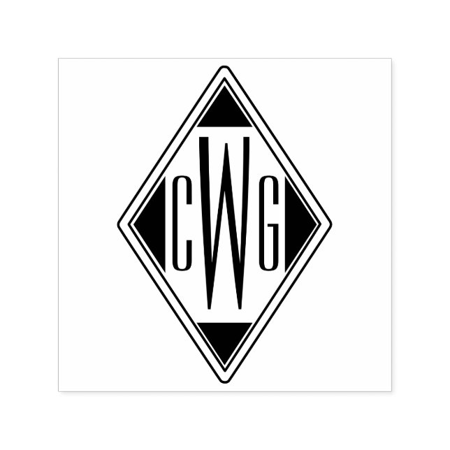 Carimbo Auto Entintado Simples 3 Letra Inicial Monograma #5D Diamond Fram (Design)