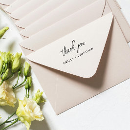 Carimbo Auto Entintado Simples Agradecimento de Casamento com Letra Manua