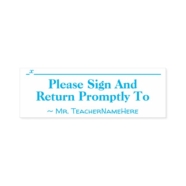 Carimbo Auto Entintado Simples "Assinar E Voltar Imediatamente Para" (Design)