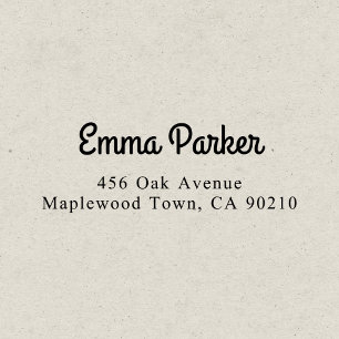 Carimbo Auto Entintado Simples Caligrafia de Script de Vintage do rico