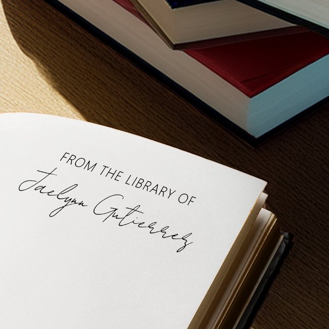 Carimbo Auto Entintado Simples Da Biblioteca De (Simple From The Library Of Self-inking Stamp)