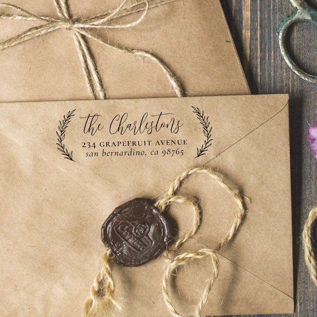 Carimbo Auto Entintado Simples Deixa O Endereço De Regresso Familiar Da C (Stamp Mockup)