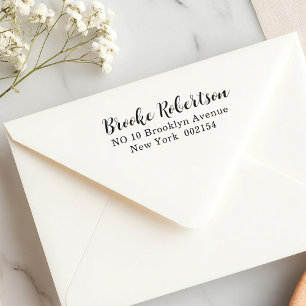 Carimbo Auto Entintado Simples e claro endereço de retorno autocolante