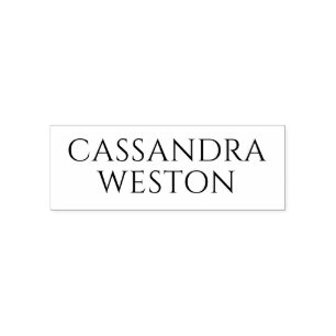 Carimbo Auto Entintado Simples Elegante Minimalista Nome #4L Apenas