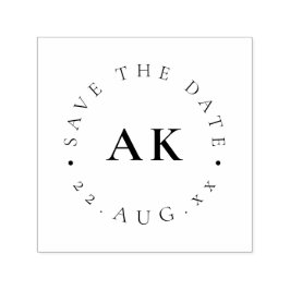 Carimbo Auto Entintado Simples Monograma Círculo de Fonte Minimalista Mod