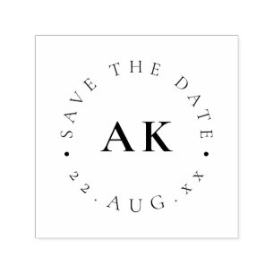 Carimbo Auto Entintado Simples Monograma Círculo de Fonte Minimalista Mod