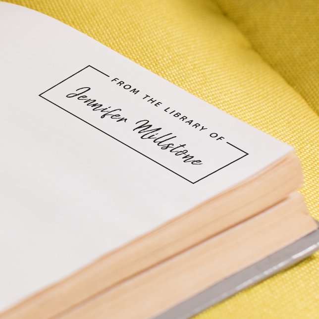 Carimbo Auto Entintado Simples Na Biblioteca Do Nome Do Script Manuscrito (Criador carregado)