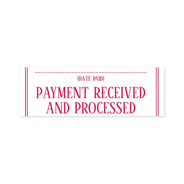 Carimbo Auto Entintado Simples "PAGAMENTO RECEBIDO E PROCESSADO" (Design)