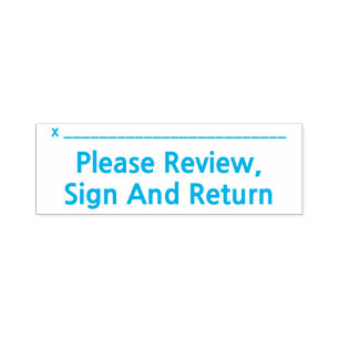 Carimbo Auto Entintado Simples "Por Favor, Revise, Assine E Retorne"