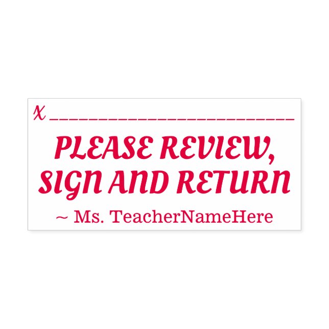 Carimbo Auto Entintado Simples "REVISAR, ASSINAR E RETORNAR" + Nome (Design)