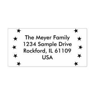 Carimbo Auto Entintado Simplesmente Design Stars - Seu endereço e ideias