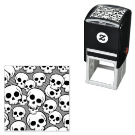 Carimbo Auto Entintado Skull Pattern Self Inking Rubber Stamp