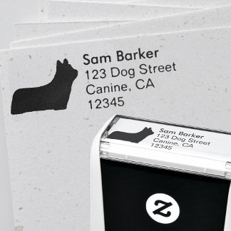 Carimbo Auto Entintado Skye Terrier Dog Brey Silhouette Return Endereço