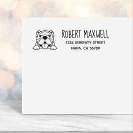 Carimbo Auto Entintado Smiling Bulldog Pet Return Address