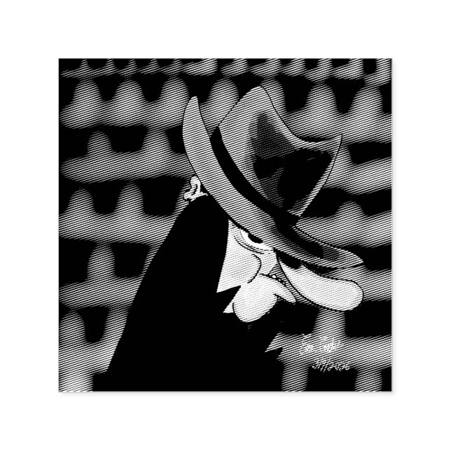 Carimbo Auto Entintado Sneaky villain cartoon character (Design)