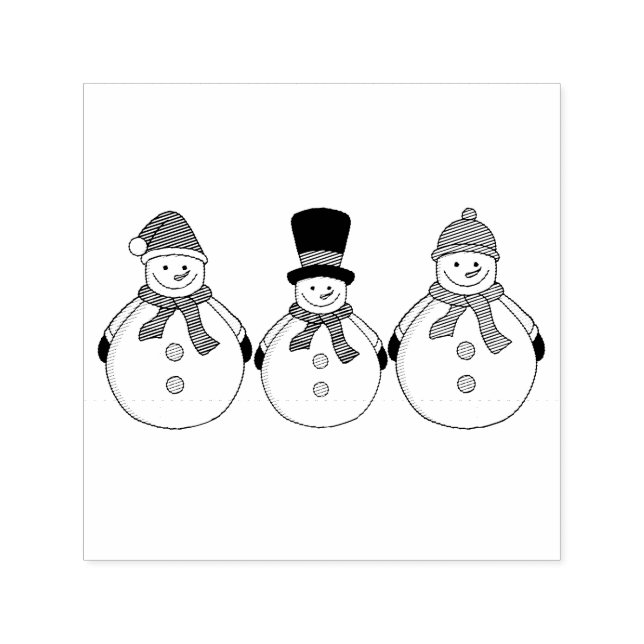 Carimbo Auto Entintado Snowmen Winter veio (Design)