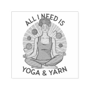 Carimbo Auto Entintado Só preciso de Yoga e Yarne Phrase