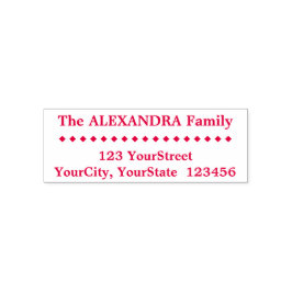 Carimbo Auto Entintado Sobrenome Simples, Endereço, Formas Diamantes