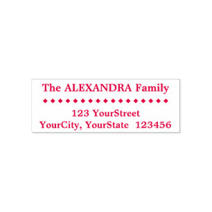 Carimbo Auto Entintado Sobrenome Simples, Endereço, Formas Diamantes