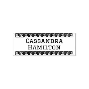 Carimbo Auto Entintado Solteiro de borda chave grega ou nome do Casal ape