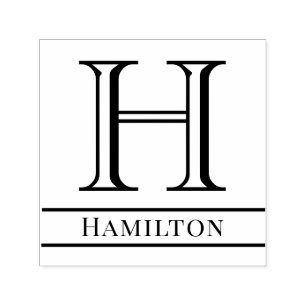 Carimbo Auto Entintado Solteiro Simples Negrito Nome do Monograma Inicial