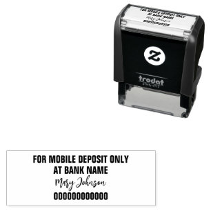 Carimbo Auto Entintado Somente para depósito móvel "Assinatura" Nome do b