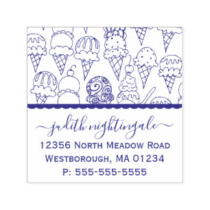 Carimbo Auto Entintado Sorvete Cones Crie Seu Próprio Endereço De Devoluç