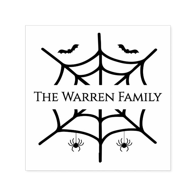 Carimbo Auto Entintado Spiderweb Spiders Nome da Família (Design)