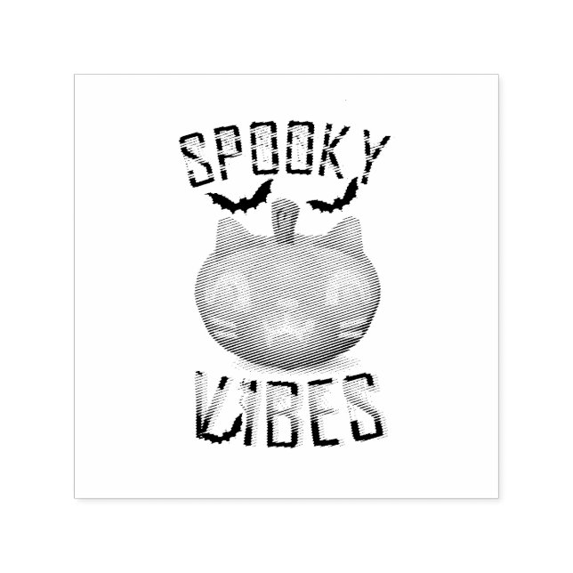 Carimbo Auto Entintado Spookes Vibes Pumpkin Bat Spider Halloween (Design)