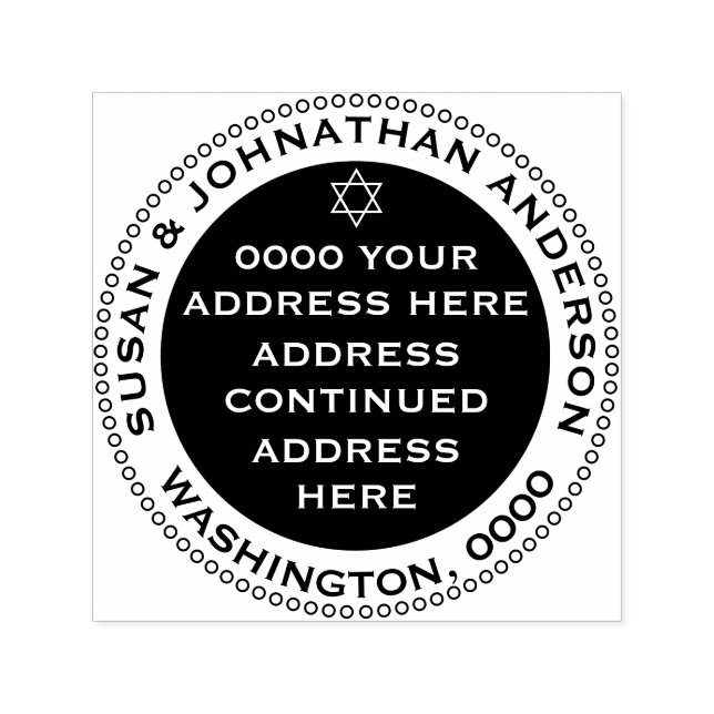 Carimbo Auto Entintado Star david jedesejo retorna endereço em preto bran (Design)