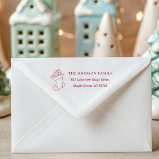 Carimbo Auto Entintado [Stocking Stamp] Custom Christmas Card Address