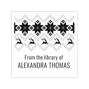 Carimbo Auto Entintado Suéter escandinavo "Da Biblioteca de"