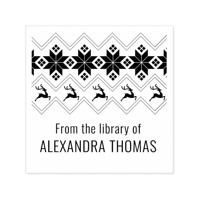 Carimbo Auto Entintado Suéter escandinavo "Da Biblioteca de" (Design)