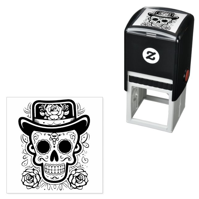 Carimbo Auto Entintado Sugar Skull 💀 Día de Muertos (In Situ)