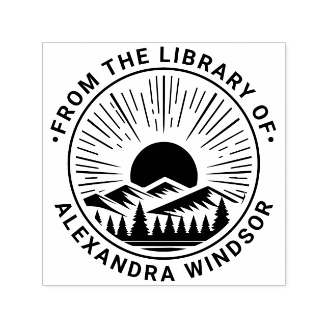 Carimbo Auto Entintado Sunrise Sunset Atrás das Montanhas Nome do Livro d (Design)