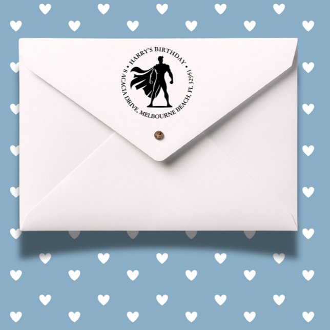 Carimbo Auto Entintado Super-herói Birthday Bash (Make every party special with our Superhero Party Self-inking Stamp.)