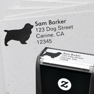 Carimbo Auto Entintado Sussex Spaniel Dog Breed Silhouette Endereço de De