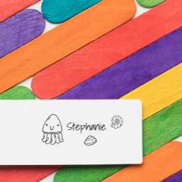 Carimbo Auto Entintado Sweet Personalized & Seashells Custom Kids Name