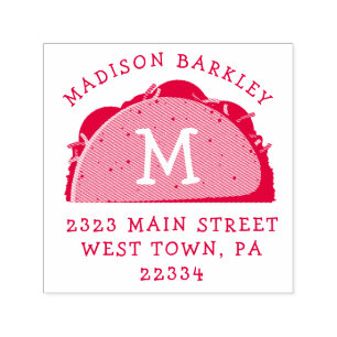 Carimbo Auto Entintado Taco Cute Kids Endereço de Devolução