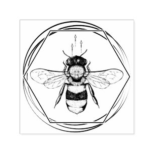 Carimbo Auto Entintado Tatuagem de Arte de Colmeia Apicultura Cuidados co