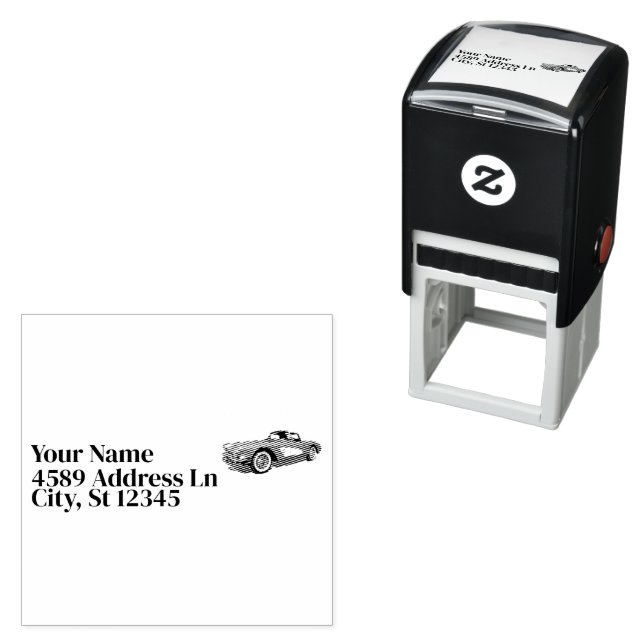 Carimbo Auto Entintado Teal 59 Carro Vermelho Corvette Explosão (In Situ)