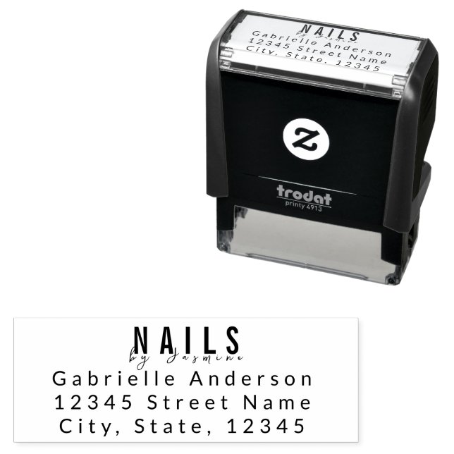 Carimbo Auto Entintado Técnico de Unhas Endereço de Devolução Personaliza (In Situ)