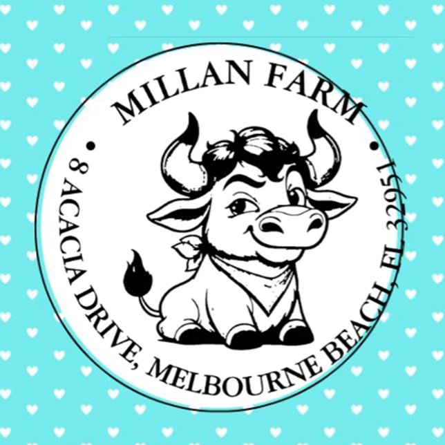 Carimbo Auto Entintado Tema "Angus Bull" (Express personality and spread smiles with every impression)