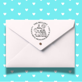 Carimbo Auto Entintado tema Aniversário do Elefante