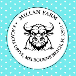 Carimbo Auto Entintado Tema Cute Angus Bull