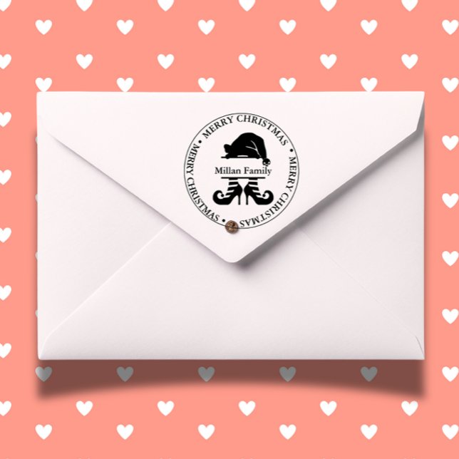 Carimbo Auto Entintado Tema da Elf Christmas Girl (Add festive cheer to your gifts and cards with our Elf Christmas Girl self-inking stamp.  )