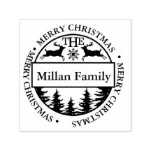 Tema da Família Feliz Natal Deer