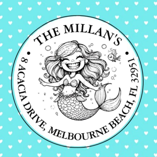 Carimbo Auto Entintado Tema da Festa de Piscina Sereia Engraçada (Add a splash of joy to your celebrations with our funny mermaid party theme self-inking stamp)