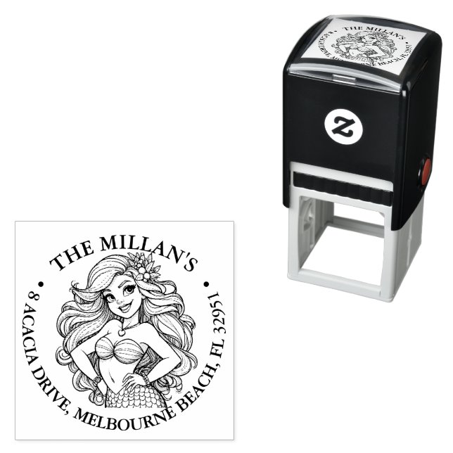 Carimbo Auto Entintado Tema da Festa de Sereia Cura (In Situ)