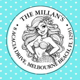 Carimbo Auto Entintado Tema da Festa de Sereia Cura